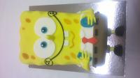 fotka-Spongebob, světlý korpus, krém vanilka a jahoda, váha 2,8Kg